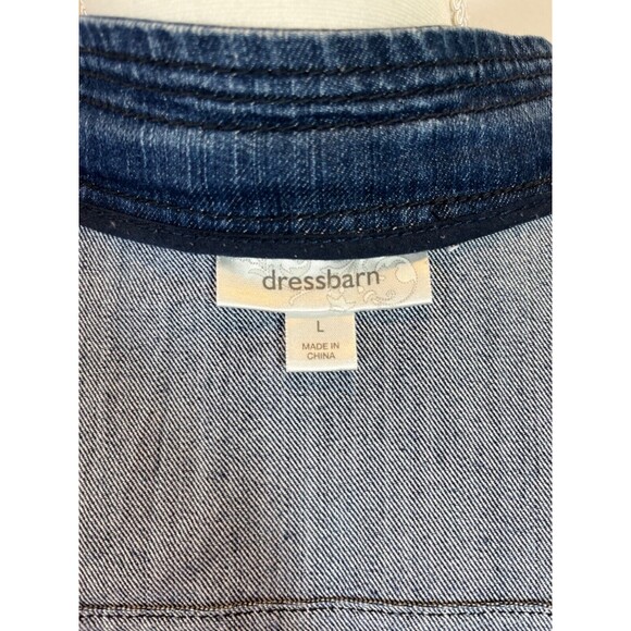 Dressbarn Woman's Ruffle Long Sleeve Denim Jacket With Front Pockets Size Large - Picture 8 of 9